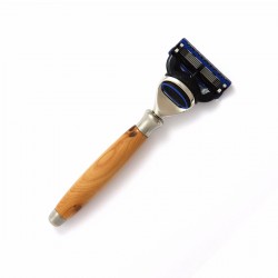 Rasoir en Bois de Cade FUSION Gillette 5 lames GENTLEMAN BARBIER